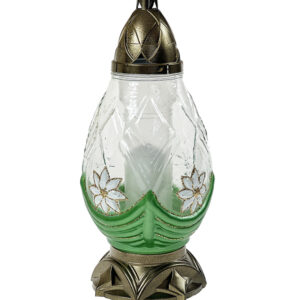 Veľkonočná sklenená sviečka ZPJ EGG- 7 (zelená 27 cm) dúhové sklo